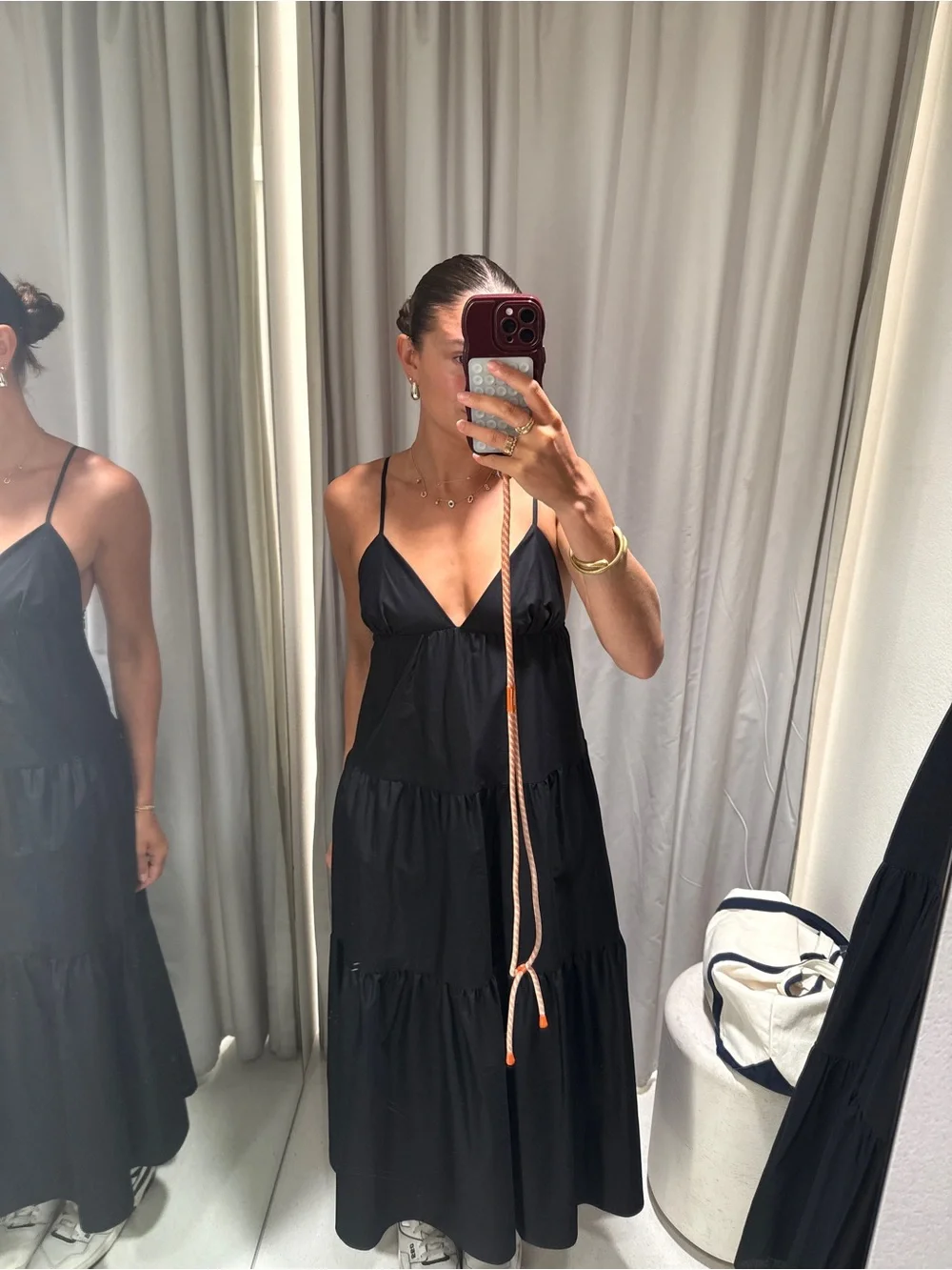 Zara Black Spaghetti-Strap Maxi Dress - Picture 2 of 5